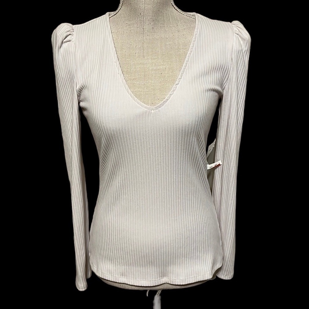 International concepts white long sleeve top, small